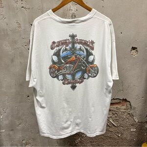 Orange County Choppers OCC Y2K Vintage Double Sided Flame Graphic Biker Tee XXL